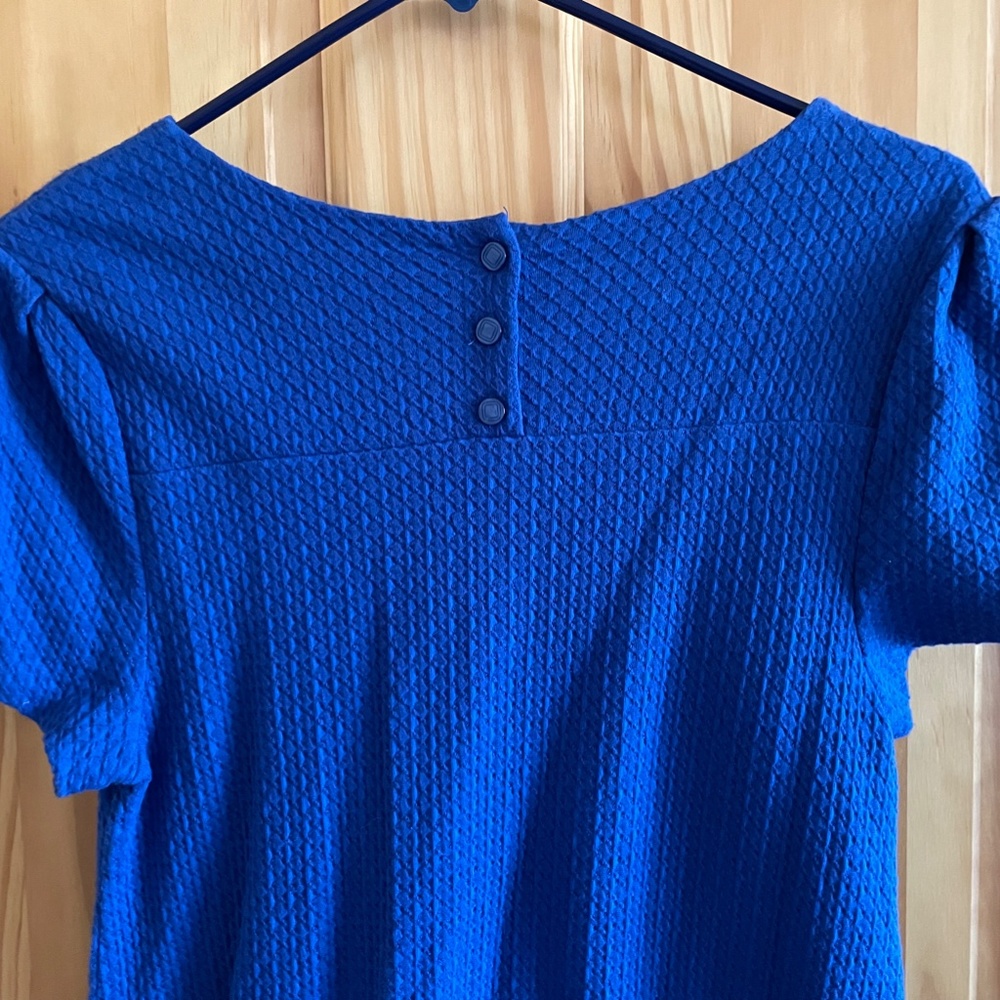 Maeve Anthropologie Textured Blue Dress Small - Picture 5 of 9